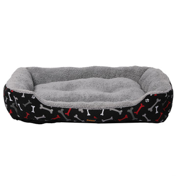 PaWz Pet Dog Cat Bed Deluxe Soft Cushion Lining Warm Kennel Black Bone XL PaWz
